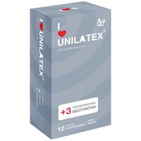 Unilatex / Презервативы Unilatex Ribbed 12+3 шт, Поверхность с кольцами.