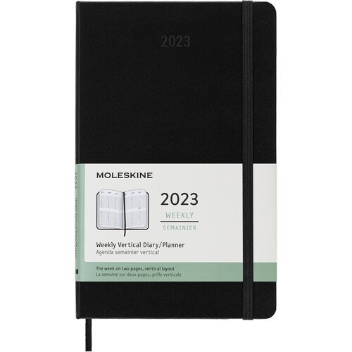 Еженедельник Moleskine CLASSIC WKLY VERTICAL Large 130х210мм 144стр. черный сумка moleskine device vertical черный et76udbvbk