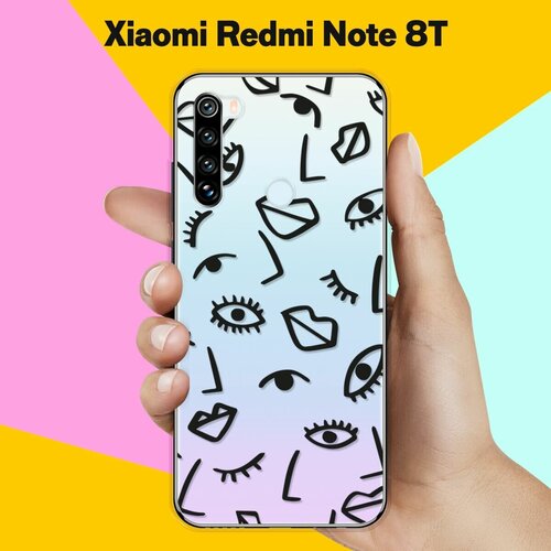 Силиконовый чехол Глаза и губы на Xiaomi Redmi Note 8T силиконовый чехол глаза и губы на xiaomi mi 9