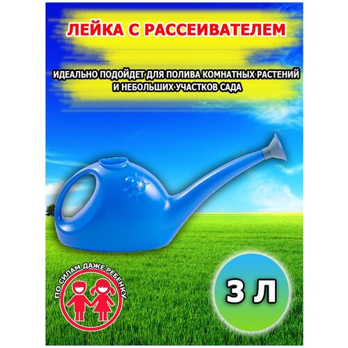 Лейка садовая пластиковая со съемным рассеивателем 3 литра 630₽