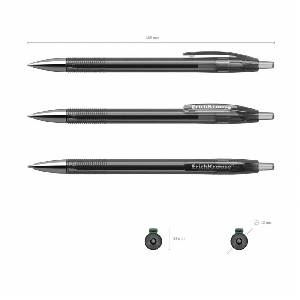 Ручка Erich Krause R-301 Original Gel Matic гелевая автоматическая черная 0.5мм - фото №3
