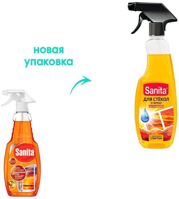 Clean Glass для стекол с нашатырным спиртом Sanita