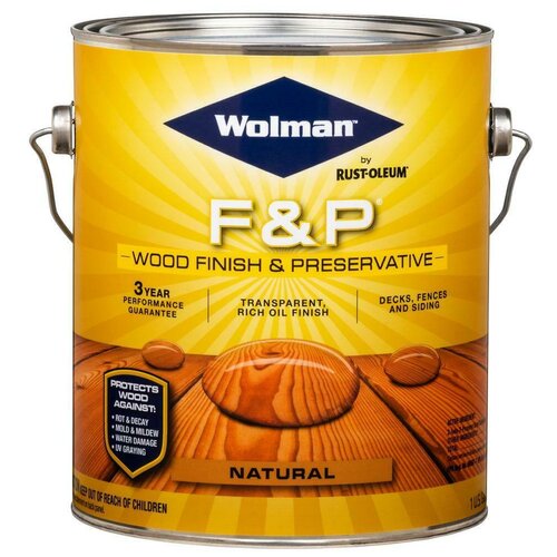 Масло-воск Rust-Oleum Wolman F &P Finish And Preservative, natural, 3.78 л
