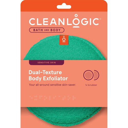 Двусторонняя мочалка для чувствительной кожи тела Cleanlogic Bath and Body Dual-Texture Body Exfoliator Sensitive Skin cleanlogic bath