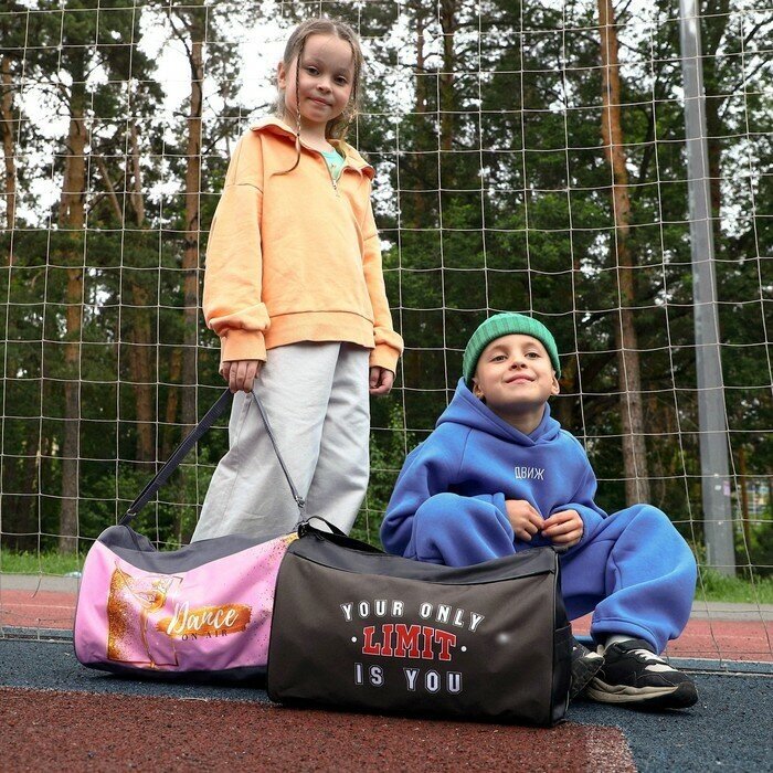 NAZAMOK KIDS Сумка спортивная на молнии, наружный карман, 40 см х 24 см х 21 см, цвет чёрный - фотография № 6