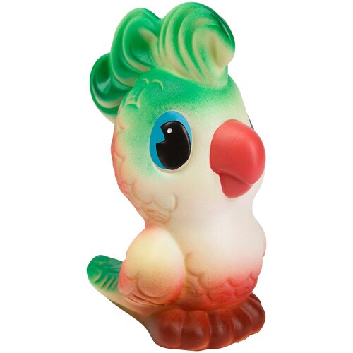 Игрушка для ванной ОГОНЁК Попугай Кеша (С-388), бежевый/зеленый/красный мультики выпуск 4 попугай кеша
