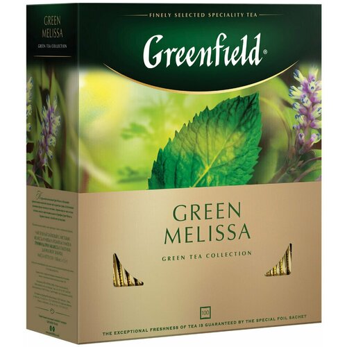 Чай зеленый Greenfield Green Melissa в пакетиках (100 пакетов)