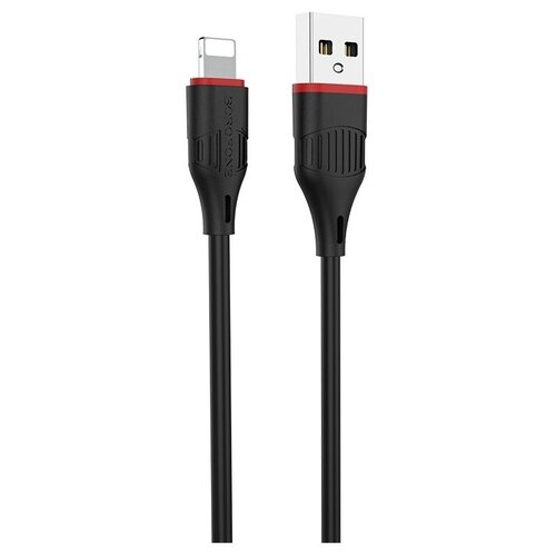 Кабель Borofone BX17 Enjoy USB - Lightning только для зарядки, 1 м, 1 шт., черный сзу usb lightning borofone ba64a 2 1a 1 метр white