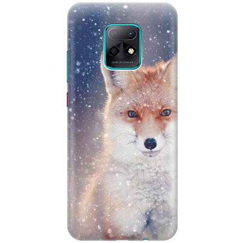 фото Cиликоновый чехол на xiaomi redmi 10x 5g / сяоми редми 10х 5г с принтом "лисица в снегопад" gosso