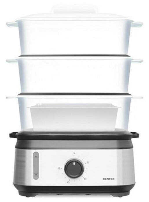 Пароварка CENTEK CT-1458 сребристый/черный