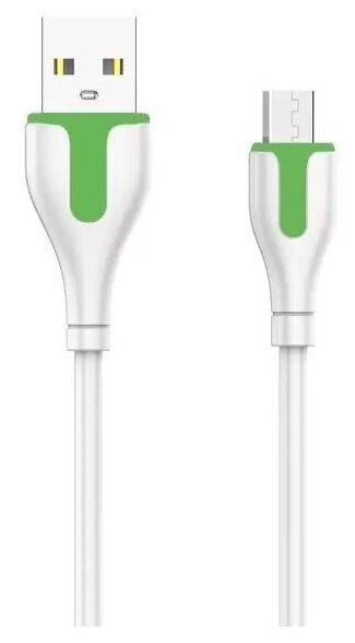 Кабель LDNIO USB - Micro (LS572) 2м, white&green