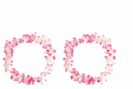Ожерелье гавайское "Двухцветное", цвет бело-розовый (Набор 2 шт.)