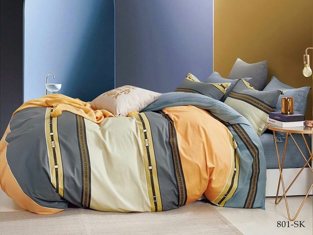 Комплект постельного белья из сатина 801-SK Cleo (разноцветный), 2,0 спальный (наволочки 50x70) - фотография № 4