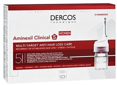 Vichy DERCOS Aminexil Intensive 5 (Средство против выпадения волос для женщин), 21*6 мл