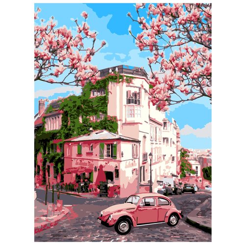 LORI Картина по номерам Розовое настроение, 38 х 28.5 см, разноцветный