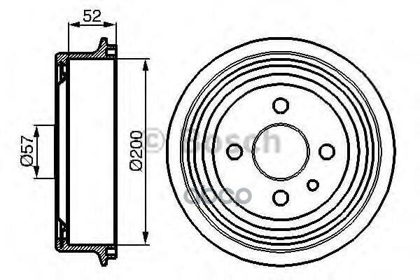 Барабан Gm Lanos/Nexia 95- [255X10]5Отв. Зад. Bosch арт. 0986477018