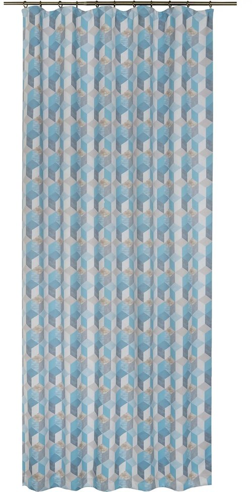 Штора на ленте «Футуризм» 145х260 см цвет голубой