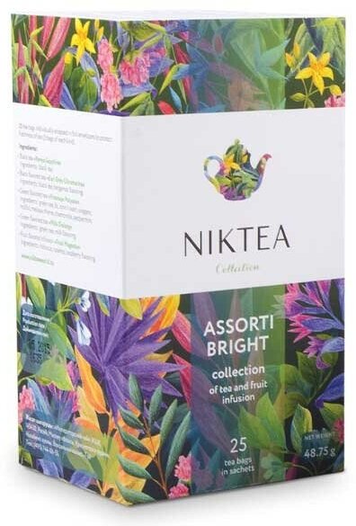 Чай Nikteа Assorti Bright Ассорти Брайт пакетированный, 25 пакетиков