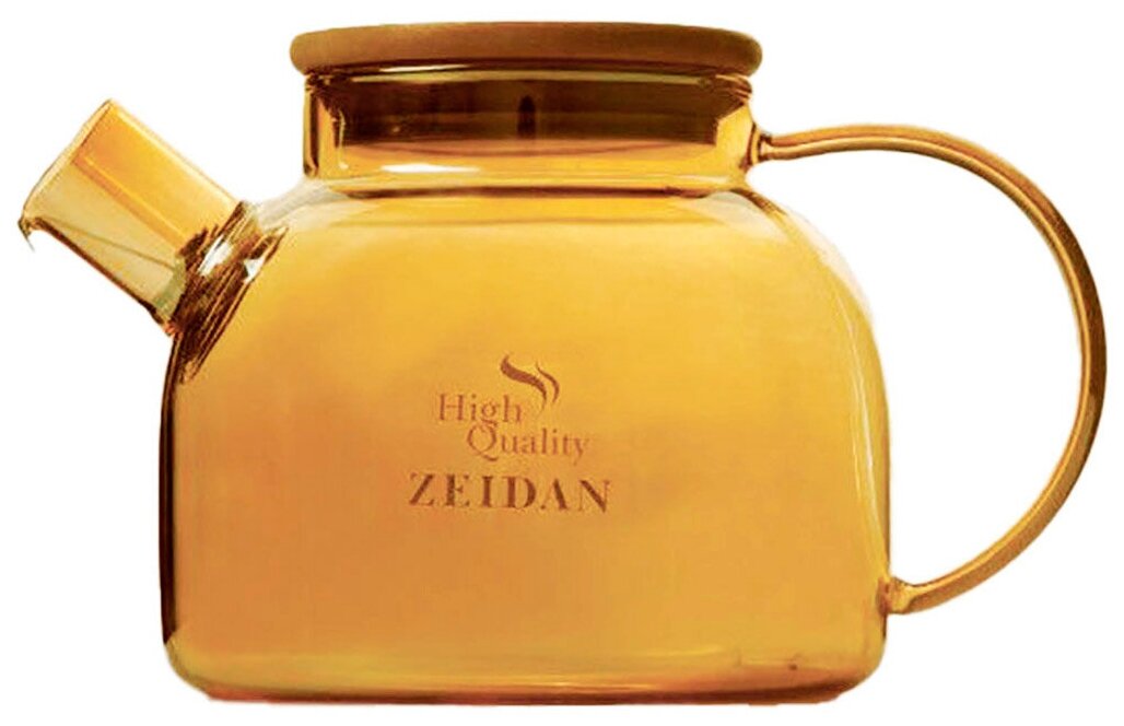 Чайник заварочный бочонок стеклянный ZEIDAN 1000 мл с деревянной крышкой - фотография № 1