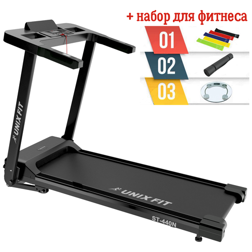 фото Беговая дорожка unixfit st-440n black + набор для фитнеса