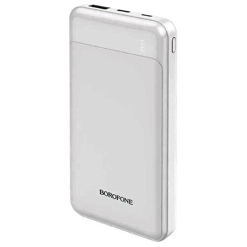 Внешний аккумулятор Power bank Borothone 10000mAh 20W USB 3.0/Type-C USB/Micro USB, белый, BJ19