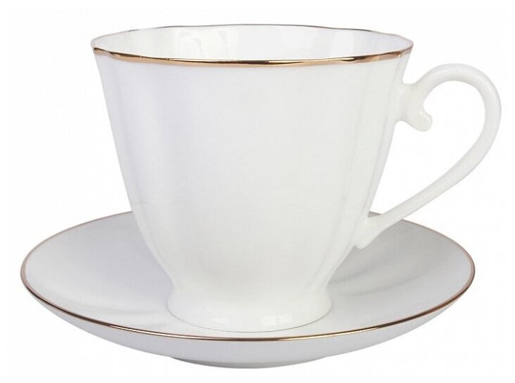 фото Чайная пара Императорский фарфоровый завод Золотой кантик, форма Гвоздика, 2 предм.