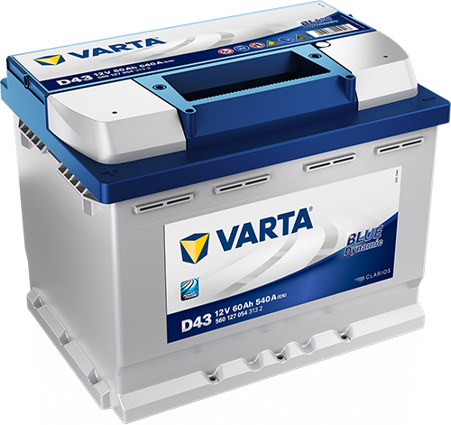 Аккумулятор автомобильный Varta Blue Dynamic D43 6СТ-60 прям. 242x175x190