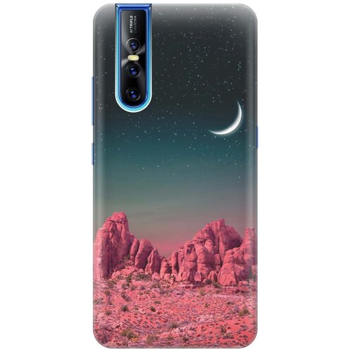 фото Cиликоновый чехол на vivo v15 pro / виво в15 про с принтом "месяц над розовыми горами" gosso