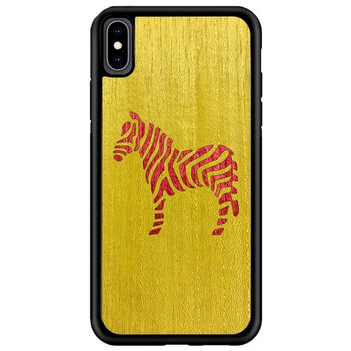 Чехол Timber&Cases для Apple iPhone X/XS TPU WILD collection - Зебра (Желтый - Красный Кото)