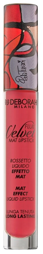 DEBORAH жидкая помада для губ матовая Rossetto Fluid Velvet Mat Painted By Paola Turani, оттенок 08 classy mauve