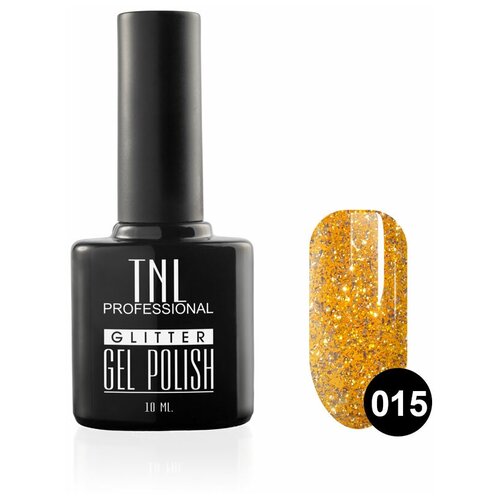 TNL Professional Гель-лак Glitter Effect, 10 мл, №15 - Оранжевый гель лак tnl glitter 06 фиолетовый 10 мл