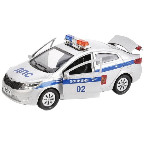 Легковой автомобиль ТЕХНОПАРК Kia Rio Полиция (RIO-POLICE) 1:32, 12 см, белый машина металл свет звук lexus lx 570 спорт12см открыв двери инерц в кор технопарк в кор 2 36шт