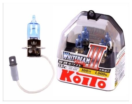 KOITO P0752W лампа H3 (К-Т 2 шт) Супер белая + 120% 4000K