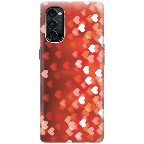 фото Cиликоновый чехол на oppo reno4 / оппо рено4 с принтом "бокэ из красных сердечек" gosso