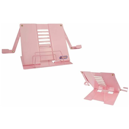Подставка для книг металлическая розовая 210х200мм