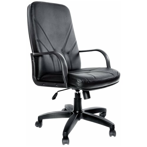 Кресло из натуральной кожи Менеджер монолитный каркас черное 19788₽