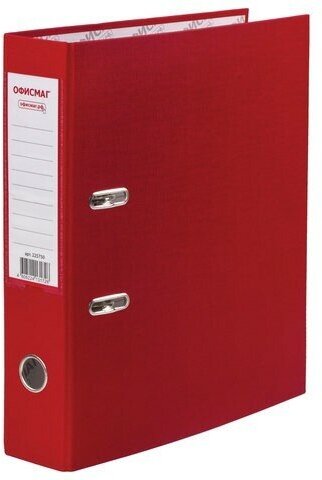 Папка-регистратор офисмаг с арочным механизмом, покрытие из ПВХ, 75 мм, красная, 225750