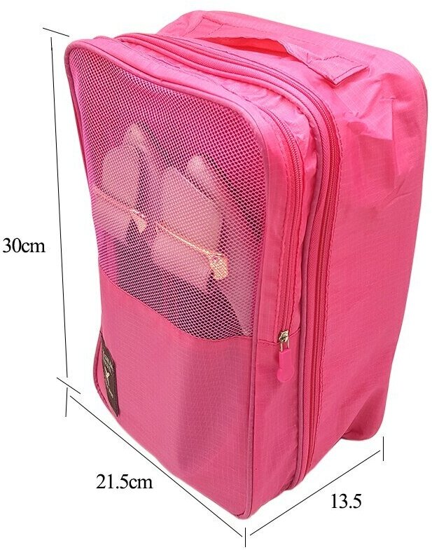 Многофункциональная сумка для хранения обуви, путешествий розовый - фотография № 4