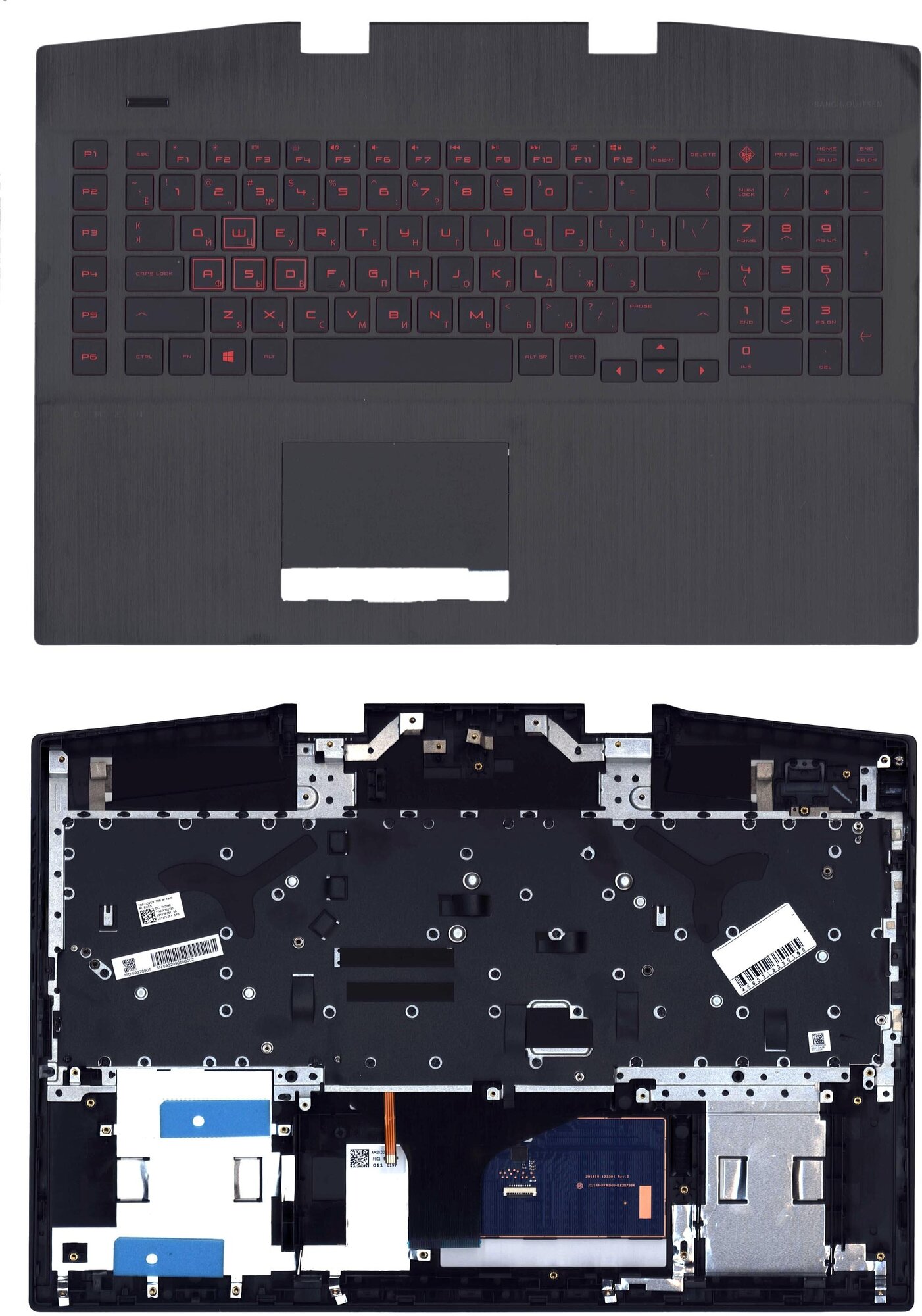 Клавиатура для ноутбука HP Omen 17-CB топкейс (4.5x3.0)