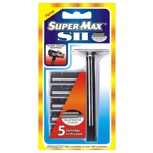 Многоразовый бритвенный станок Super Max SII, 5 шт.