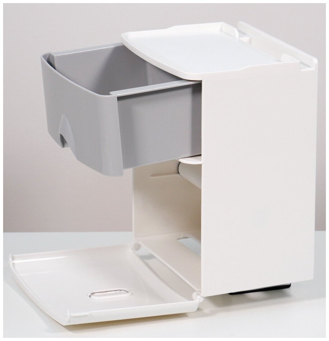 Держатель туалетной бумаги Diadonna D7303 с полкой, настенная, ABS-пластик, белый с серым, самоклеящаяся - фотография № 4