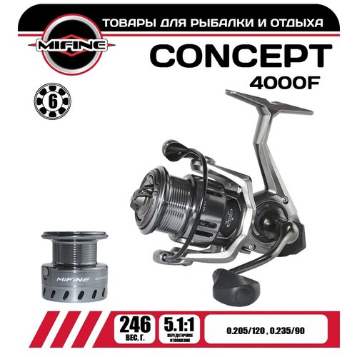 катушка garaka 4000f 1bb рr ym g 4000f premier Катушка рыболовная MIFINE CONCEPT 4000F, алюминиевая шпуля, для фидера, для спиннинга, для удочки