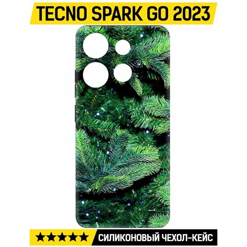 Чехол-накладка Krutoff Soft Case Еловые лапки для TECNO Spark Go 2023 черный чехол накладка krutoff soft case еловые лапки для tecno spark go 2024 черный