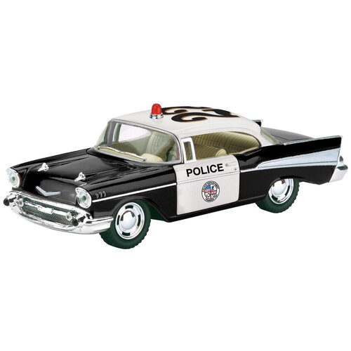 Легковой автомобиль Kinsmart 1957 Chevrolet Bel Air (KT5323W) 1:40, 12.5 см, черный/белый детская инерционная металлическая машинка с открывающимися дверями модель 1963 chevrolet corvette sting ray красный