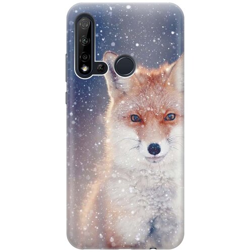 фото Gosso ультратонкий силиконовый чехол-накладка для huawei nova 5i / p20 lite (2019) с принтом "лисица в снегопад"