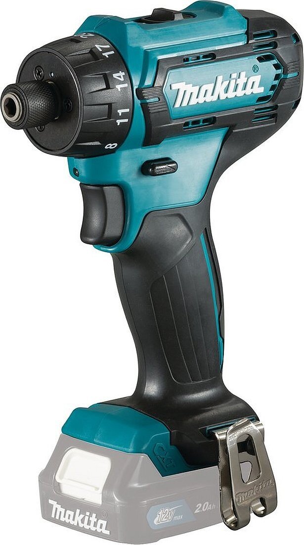 Дрель-шуруповерт Makita DF033DZ аккум. патрон: шестигр.1/4", Встроенный фонарик, Наличие функции "сверление"