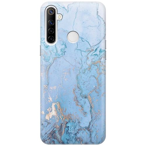 фото Re:pa чехол - накладка artcolor для realme 5 / 6i / c3 с принтом "голубой мрамор"