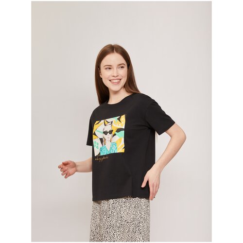 фото Футболка zolla, размер l, 99 black (черный)