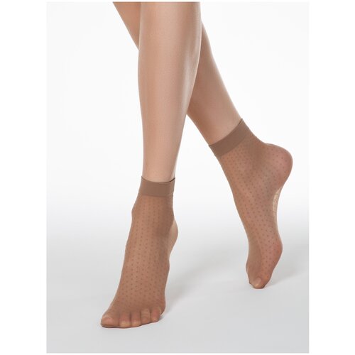 фото Женские носки conte elegant средние, капроновые, 20 den, размер 23-25, коричневый