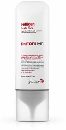 Маска питательная успокаивающая для ухода за кожей головы и волосами Dr. For Hair Folligen Scalp Pack, 250 мл